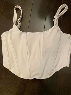 Corset-Style White Camisole Tank Top